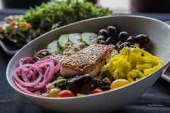 food photography salmon salad
