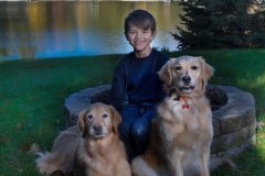 dog family photo outdoors